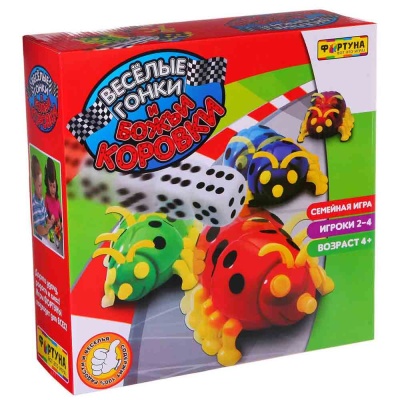 Семейная настольная игра Веселые гонки и божьи коровки Фортуна Ф51239